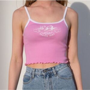 Brandy Melville Pink Heaven Sent Crop Top